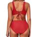 Women Back Plus Size Bikini Sets Crossover Padded Two-Piece Bathing Suits Swimsuit Beach Swimwear High Leg G String Swimming Costume 6650-mgkdg-b-red XL - Buy Online on GoSupps.com