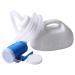 2000 ML Men's Urinal with Lid Large Capacity Emergency Plastic Pee Holder with 1.1M Hose Reusable Easy to Clean White
