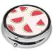 Pink Watermelon Round Pill Box - 3 Compartment Travel Organizer for Pills | Portable & Durable - Buy Online on GoSupps.com