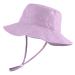 LACOFIA Toddler Baby Sun Hat Unisex Kids Summer Bucket Hat Wide Brim for Outdoor Swim Beach Pool Adjustable 6-24 Months A-Purple