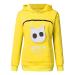 Women Long sleeve sweater hoodies with cat dog big bag cat bag sweater with zipper dog cat bag bag sweatshirt sweater hoodie women warm long -sleeved shirt cat sweater yellow m m