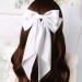 Elegant White Hair Bow in French Ribbonsatin Large Secure Clip Versatile Accessory for Women and Girls - Buy Online on GoSupps.com