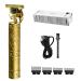 Beard Trimmer Men Hair Clippers Oily Hair Household Electric Hair Clipper Zero Gapped Beard Shaver with 4 Limit Combs Rechargeable Hair Shaving Device Gold