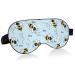 Sleep Mask Light Blocking Bee Pattern Eye Mask for Sleeping with Adjustable Strap Blue Soft Lightweight Eye Cover Blindfold for Men Women Work Travel Naps