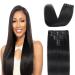 Clip in Hair Extensions Real Human Hair 8 Pieces Straight Real Remy Human Hair Full Head Human Hair Extensions Clip in Double Weft Real Remy Hair (18 Inch 1B Natural Black) 18 Inch #1B Natural Black