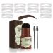 Eyebrow Stamp Stencil kit  Ksndurn Dark Brown Eyebrow Stamp - Eyebrow Stencil Kit with 10 Styles Reusable Eyebrow Stencils and 2 Eyebrow Brushes