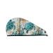 Hair Towel Wrap Hair Drying Towel with Button Towel Turban Head Towel to Dry Hair Quickly (Watercolor Sea Turtle)