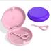 2 Aligner Cases with 2 Aligner Removal Tools, Solid Orthodontic Retainer Case with Strong Magnetic Closure, Compatible with Invisalign, Aligner, and Mouth Guard (Pink + Purple)