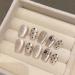 Handmade Nail Wearing Butterfly Diamond Wave Dot Long Short Ladder Nail Art(M)
