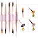 Nail Art Brushes Set - 5Pcs Double-Ended Tools for Salon Quality Manicures - Includes Extension Gel, Builder Gel, Liner, and 3D Decorations Brushes in Purple - Buy Online on GoSupps.com