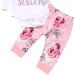 ChYoung Baby Girl Little Sister Romper Top & Rose Printed Pant Set | Newborn Outfit with Headband, 3 Pieces (0-3 Months) - Pink - Buy Online on GoSupps.com