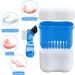 Keedolla Denture Boxes with Cleaning Brush Denture Retainer Case Denture Bath Cleaning Soaking Cup Mouth Guard Holder Case Holder - Blue - Buy Online on GoSupps.com