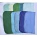 1 Ply Solid Color Flannel 8x8 Inches Little Wipes Set of 10 Assorted Blues and Greens