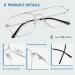 GQUEEN Retro Pilot Style Fake Glasses - UV400 Metal Frame for Men & Women - Stylish Non-Prescription Silver eyewear - Buy Online on GoSupps.com