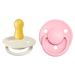 BIBS De Lux Baby Pacifier 2-Pack | Made in Denmark | BPA Free Dummy Soother Round Nipple. Natural Rubber Latex Size 1 (0-6 Months) Ivory/Baby Pink