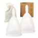 M Muncaso menstrual cup 2 Period menstrual cup very soft and flexible reusable cup menstrual cup made of medical silicone menstruation cup (L (pack of 2) white) l (pack of 2) white