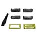 Trimmer Attachments Compatible With One QP2520 QP2530 QP2620 QP2630 QP6510 QP6520 Combs Skin And Body Comb Facial Hair Trimmers Beard Trimmer UiD656 (Green One Size) One Size Green