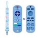 Silicone Baby Teething Toy Remote Control Shaped Baby Teether with a Cute Pacifier Clip Chain Soft Baby Chew Toys Early Sensory Education Molar Toy for Babies 3-18 Months (Blue)