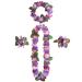Hawaiian Leis Flower Headband Wristbands Set - Luau Tropical Hawaii Accessories for Women - Summer Beach Vacation Party Decoration - 24 Pack - Buy Online on GoSupps.com