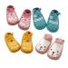 XM-Amigo 4 Pairs of Baby Boys Girls Indoor Pre-Walker Shoes Slippers Anti-Slip Shoes Socks Pink Set02 0-6 Months Pink Set02