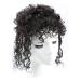 RemeeHi Curly Human Hair Topper Curly Hairpiece Clip in 10" Natural Black
