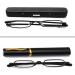 Mini Metal Reading Glasses - Slim Pocket Readers with Pen Clip Case (2 PCS) - 3.50 Magnification - Stylish Black Reading Glasses - Buy Online on GoSupps.com
