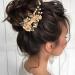 IYOU Bridal Wedding Hair Clip Gold Flower Barrette Hair Piece Pearl Bridal Hair Comb Prom Bride Bridesmaid Hair Accessories for Women - Buy Online on GoSupps.com