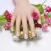 Shop Hujl Artificial Nails - Natural Short Round French Tips | Acrylic Beauty Salon Complete Cover Manicure - Buy Online on GoSupps.com