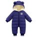 Baby Hooded Winter Romper Boys Girls Down Jacket Warm Snowsuit Coat Kids Warmer Bodysuits Outfits Long Sleeve Jumpsuit 9-12 Months(90) Navy Blue 9-12 Months Blue