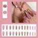 Justotry 24-Piece Gold Glitter Coffin French Nails - Glossy Pink & Coffee Ballerina Artificial Nail Art for Women | Stylish Fake Fingernails - Buy Online on GoSupps.com