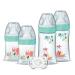 DODIE Set of 4 baby bottles with round anti-colic teat (2x150mL and 2x270mL), + a baby pacifier