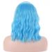 Beron 14 Inch Blue Curly Wig for Women - Charming Sky Blue Synthetic Wig with Ponytail & Cap - Perfect for Girls - Buy Online on GoSupps.com