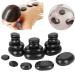 20 Premium Black Basalt Massage Stones - Oval Hot Spa Stones for Relaxation Essential Oils & Pedicure - Buy Online on GoSupps.com
