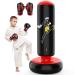 QPAU Larger Stable Punching Bag for Kids, Tall 66 Inch Inflatable Boxing Bag, Gifts for Boys & Girls Age 5-12 for Practicing Karate, Taekwondo, MMA and to Relieve Pent Up Energy in Kids and Adults Black