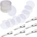 Hicarer 150 Pieces Heat Shield Guards  6 Pieces Hair Clips  Single Hole  Clear Fusion Glue Protector for Hair Extension Using