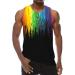 Loveternal Mens 3D Print Tank Top Summer Casual Novelty Polyester Gym Workout Bodybuilding Tank Tops 1 Paint Dripping-black Medium
