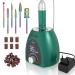 Nail miller 35000 rpm electrical nail files for gel nails 6 in 1 manicure set of electrically stepless speed with LED dislay for nail skin shellac acrylic gel safe for beginners professional green