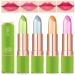 4 pieces of magical temperature color change aloe vera lipstick dulele waterproof long -lived lip balm care lipstick cosmetics make -up (eee)
