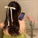 hgnxa Ribbon w Hair Clips for Women Girl Teens Kid Tassels Ribbon wknot Hair Clips with Long Tail Women Hair Accessories Black bow ribbon - Buy Online on GoSupps.com