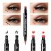 Go Ho 4 PCS Red and Black Liquid Eyeliner Stamp Pen - Waterproof Double-sided Seal Eyeliner Stencils for Long-Lasting, Smudge-Proof Cat Eye Look - Heart Star Moon Flower Design - 2 Red + 2 Black - Buy Online on GoSupps.com
