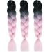 LDMY Jumbo Braiding Hair Extensions - 6PC Ombre Black to Light Pink 24 Yaki Synthetic Kanekalon Hair for Women - Shop Internationally! - Buy Online on GoSupps.com
