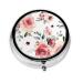 Blossoming Rose Flowers Round Pill Box Lightweight Moisture-Proof Portable for Emergency Medication & Fish Oil Blossoming Rose Flowers One Size
