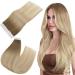 Easyouth balayage tape extensions real hair blond tape in hair extension real hair tape in hair extensions medium brown mix honey blonde and platinum blonde 14 inch 40g 35 cm 1-1 #6/27/60