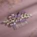 Deniferymakeup Bride Wedding Hair Comb Rhinestone Hair Piece Silver Rhinestone Headpiece Bridal Hair Accessories for Women and Girls (Purple) - Buy Online on GoSupps.com