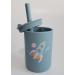 Silicone Toddler Training Sippy Cup with Straw | Non-Slip & Unbreakable | BPA-Free | Dusty Blue Rocket Design - Buy Online on GoSupps.com