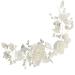 Bridal Hair Accessories Flower Pearls Barrette Hair Vine Crystal Silver Leaf Wedding Hair Headband Jewelry For Party Fancy Dress Honeymoon Garden Party 25cm