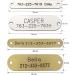 Personalized Rivet-On Pet ID Tag | Custom Engraved Dog & Cat Collar Name Tag 60mm x 18mm | Stainless Steel or Brass - Buy Online on GoSupps.com
