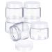 6 Pack 1 oz Clear Plastic Pot Jars with White Lids for Travel Storage - Leak Proof Cosmetic Containers for Makeup, Nails, Jewelry - White-1 oz - Buy Online on GoSupps.com