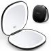 KEDSUM Lighted Travel Makeup Mirror  Rechargeable 1X/10X LED Travel Magnifying Compact Mirror with Light  Dimmable Double Sided Small Folding Mirror  Portable Mirror for Handbag  USB Charging (Black)