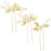PRETTYLIFE Pearl Wedding Hair Pins Set - Gold Leaf Hair Accessories for Bride - Set of 3 - Buy Online on GoSupps.com